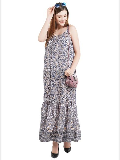 aditi wasan blue printed slip dress