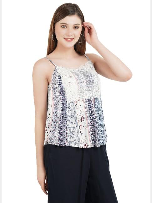 aditi wasan white printed top