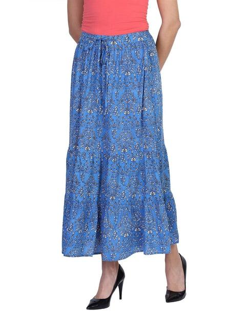 aditi wasan blue printed peplum skirt