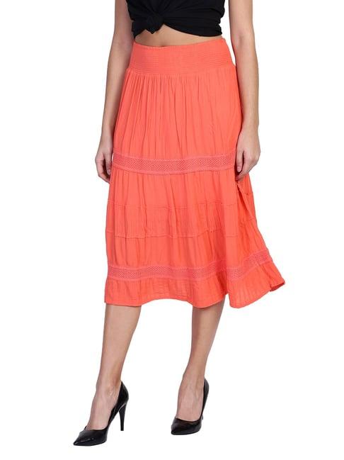 aditi wasan orange circular skirt