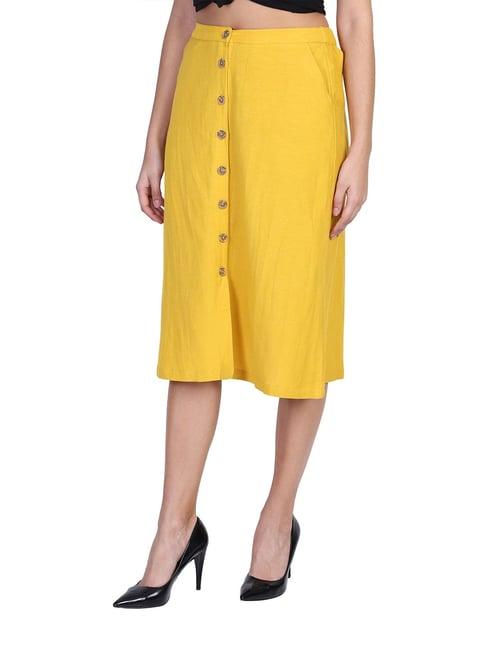 aditi wasan yellow pencil skirt