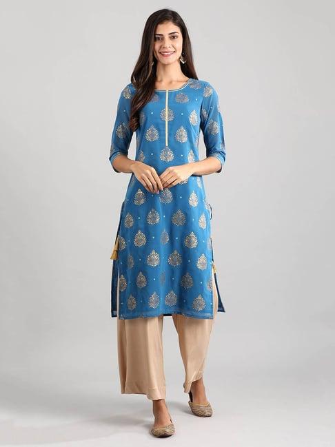 aurelia blue printed kurta