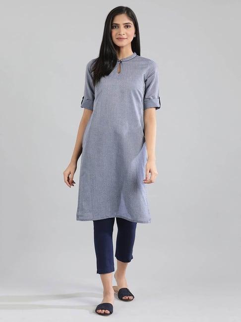 aurelia indigo printed kurta