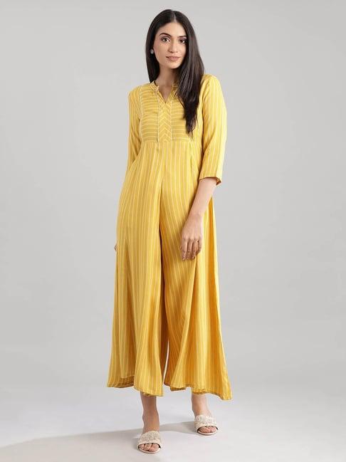 aurelia yellow striped jumpsuit