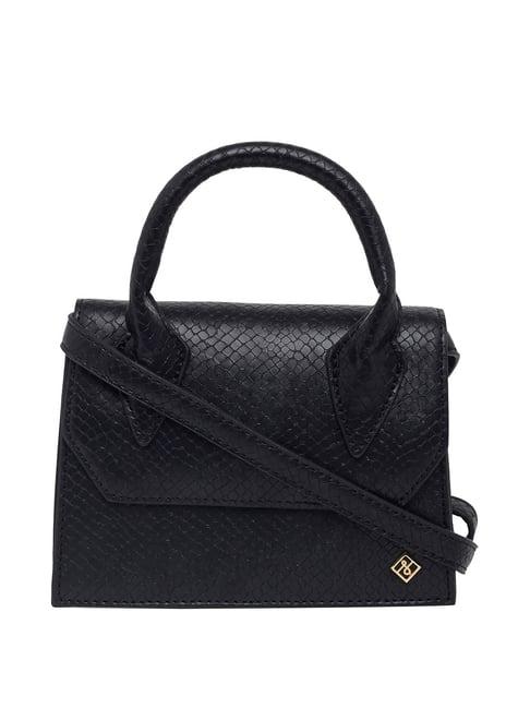 call it spring black textured mini handbags