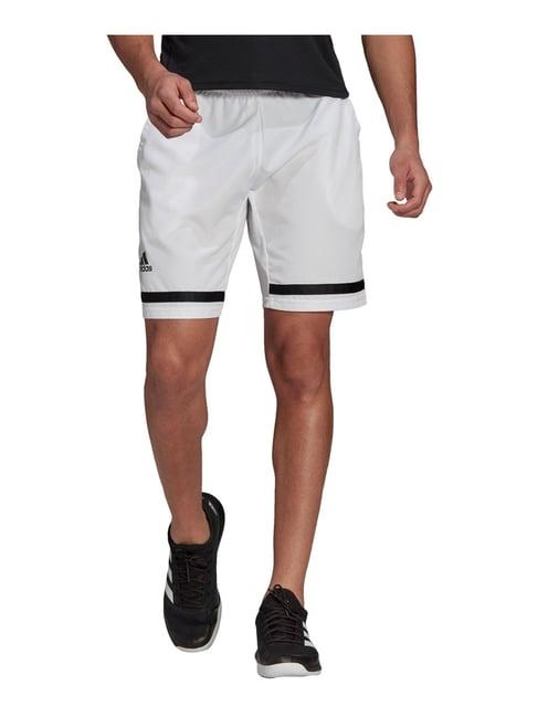 adidas white & black regular fit striped shorts