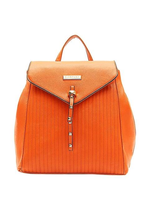 giordano orange textured medium backpack