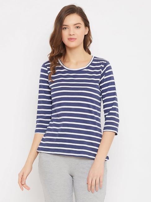 clovia navy & white striped t-shirt