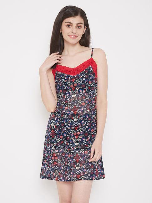 clovia multicolor floral print babydoll