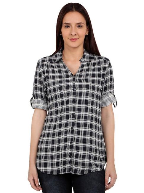 recap black chequered shirt