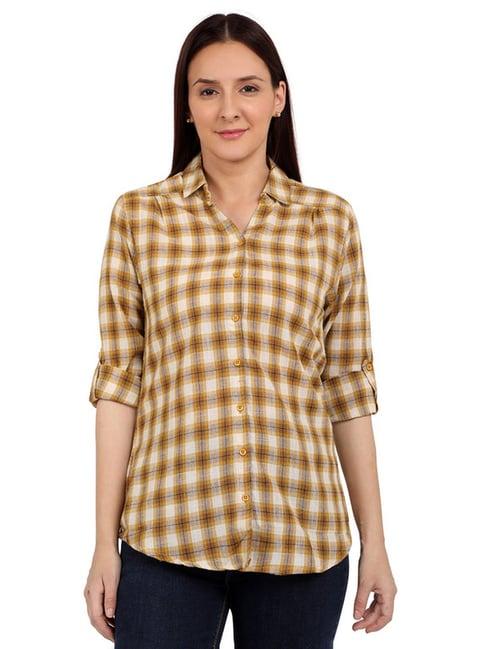 recap mustard chequered shirt