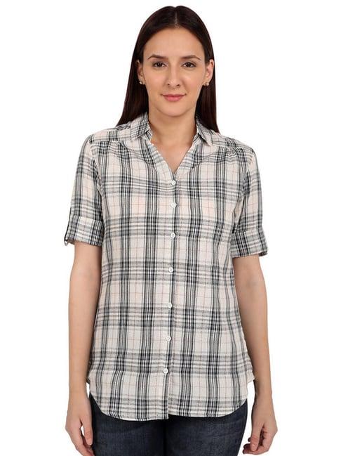 recap off-white chequered shirt