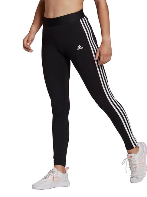 adidas black & white striped 3s tights