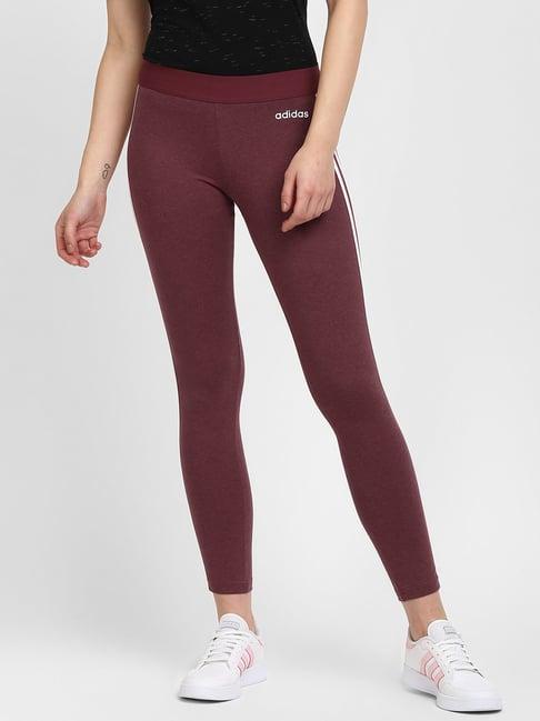 adidas maroon textured e 3s tights