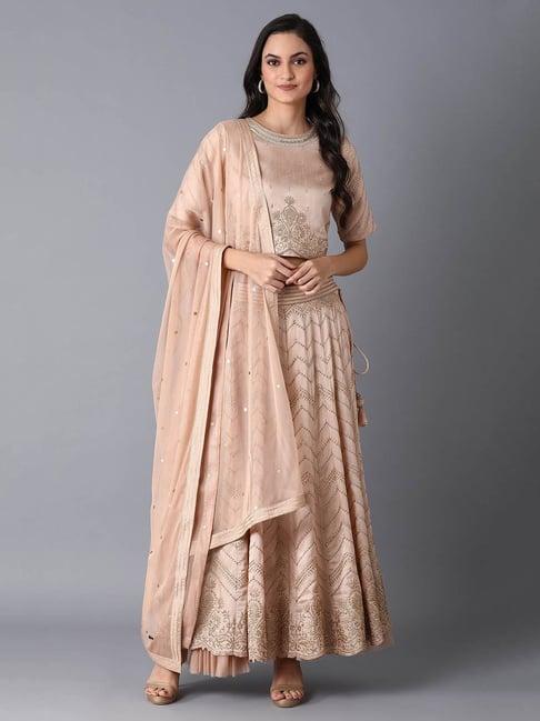 wishful by w peach embellished lehenga set