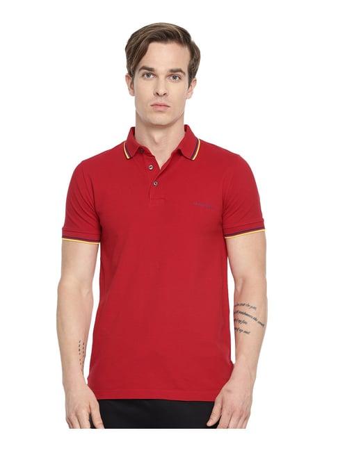 fruit of the loom haute red regular fit polo t-shirt