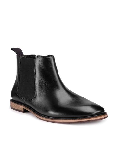 teakwood leathers men's black chelsea boots