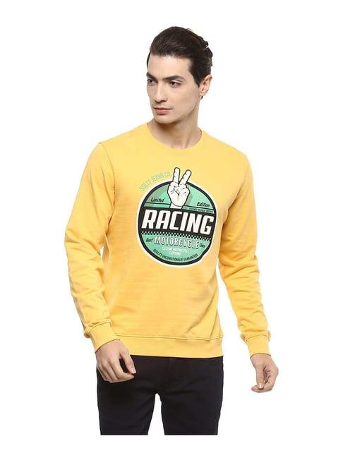 allen solly yellow round neck sweatshirt