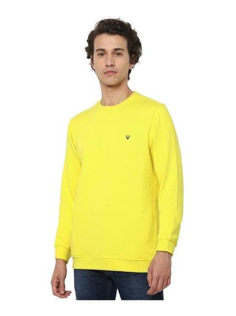 allen solly yellow round neck sweatshirt