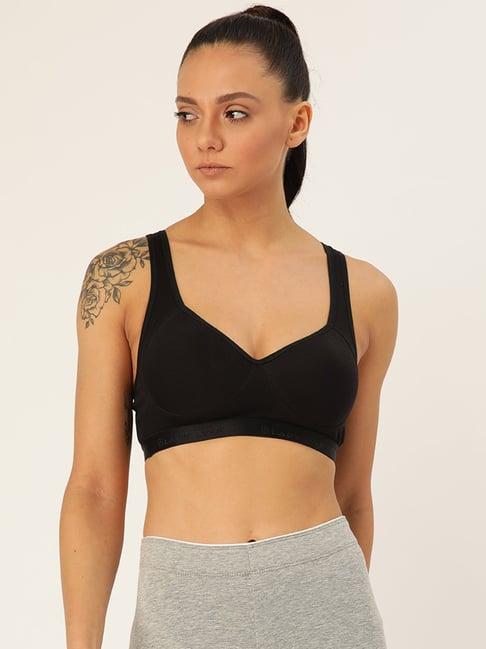 lady lyka black non wired padded sports bra