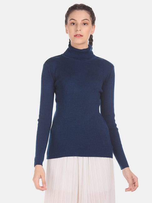 sugr navy turtle neck sweater