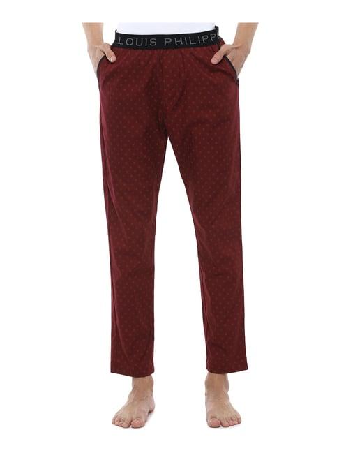 louis philippe atleisure maroon printed pyjama