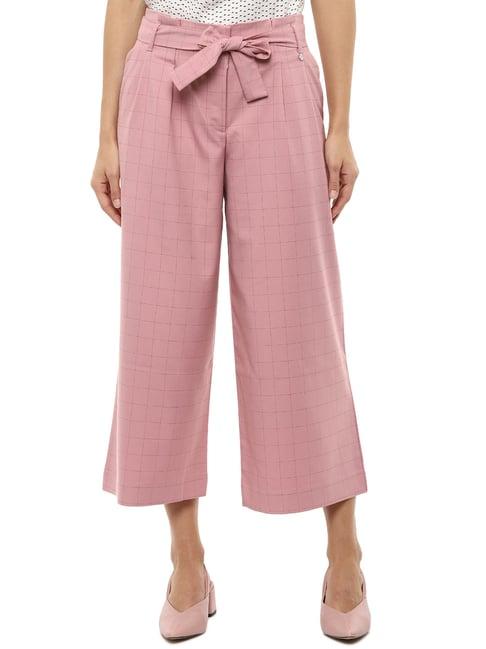 van heusen pink checks culottes