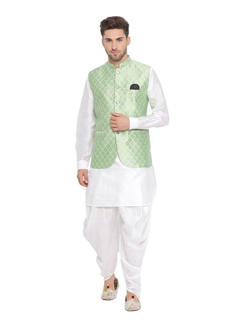 hangup white & green printed suit