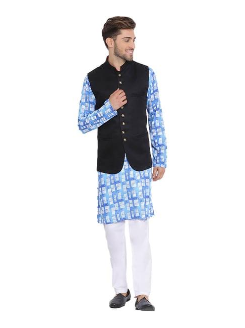 hangup blue & black printed suit