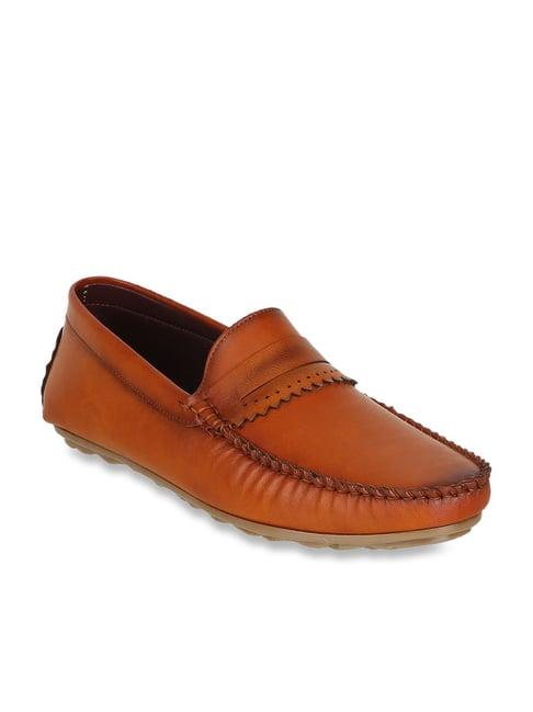 carlton london men's tan casual loafers