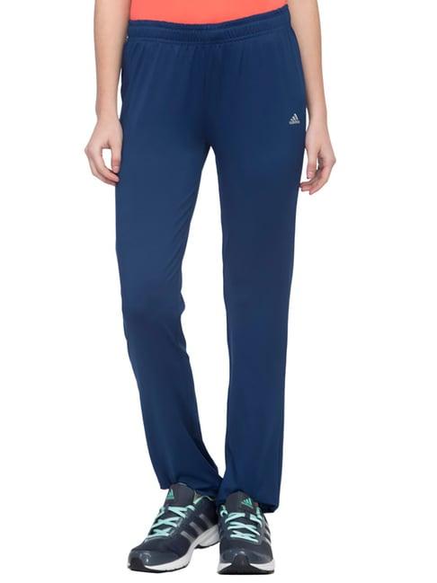 adidas blue mid rise trackpants