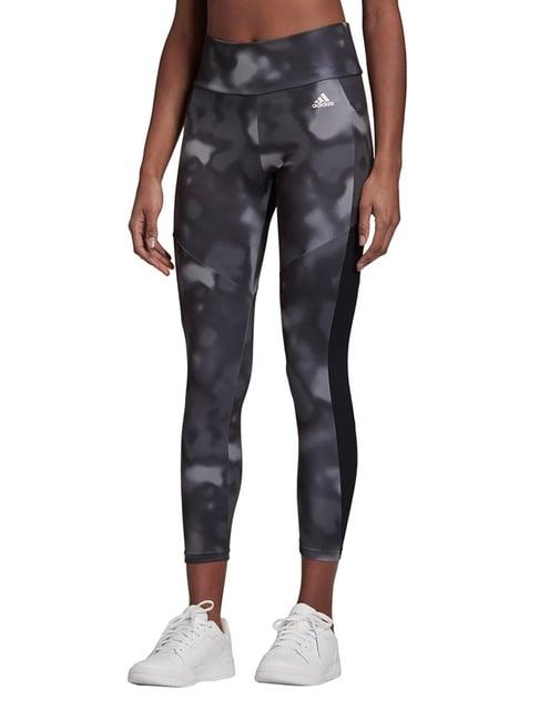 adidas black & off white printed tights