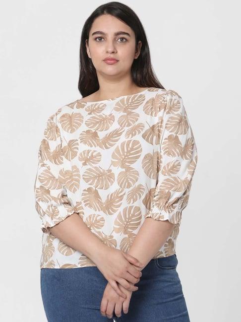 vero moda beige printed top