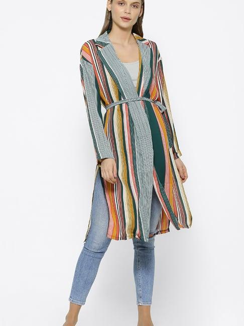 forever 21 multicolor striped longline shrug