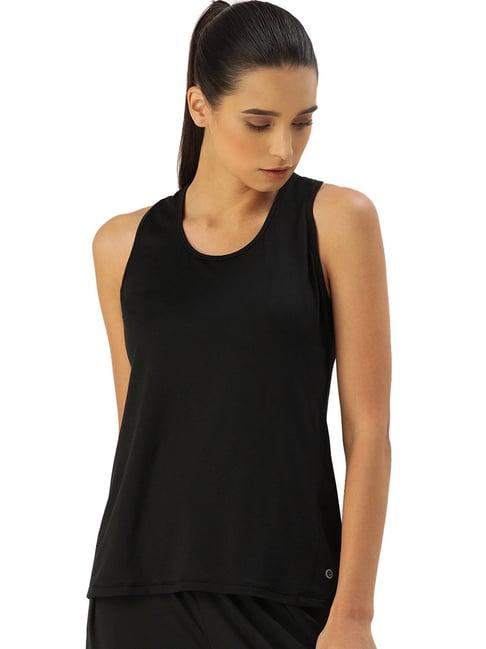 enamor jet black slim fit tank top