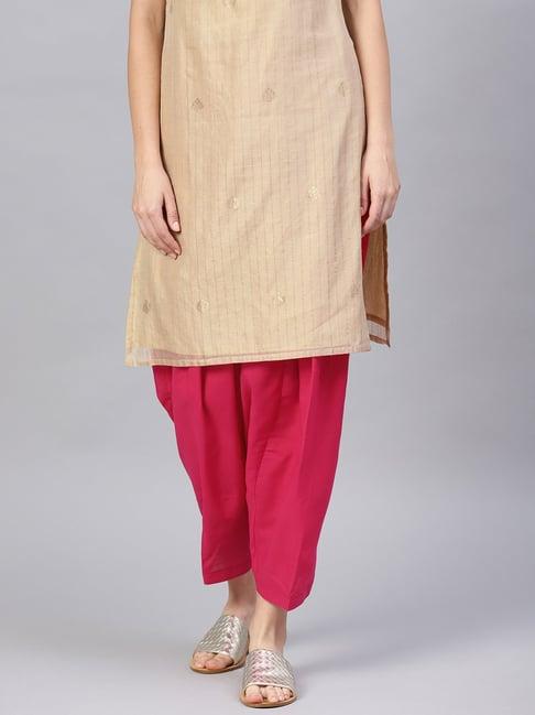 saadgi fuchsia cotton salwar