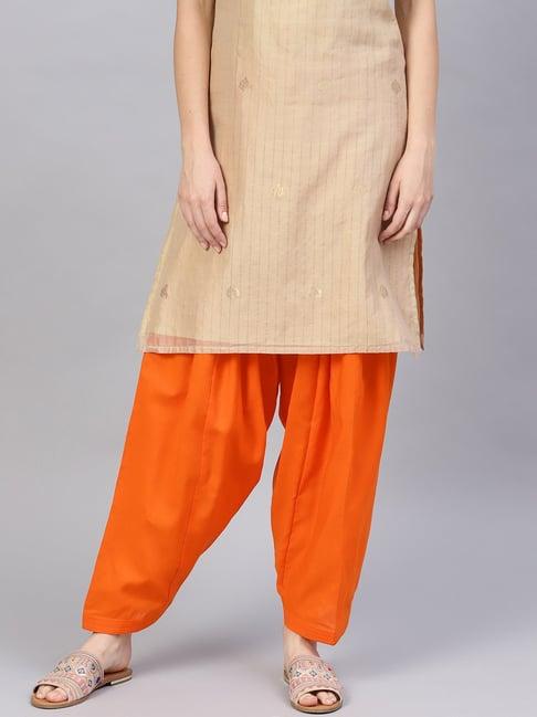 saadgi orange cotton salwar