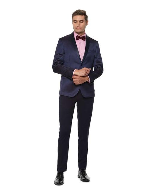 van heusen navy slim fit two piece suit