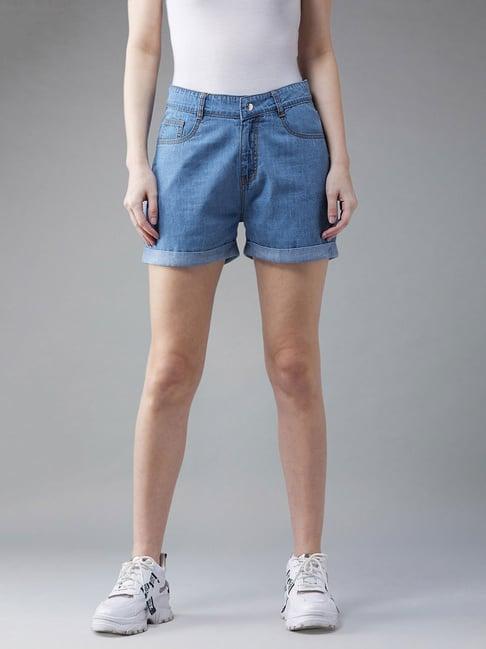 dolce crudo blue mid rise denim shorts