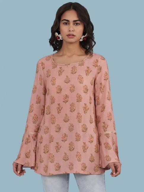 aarke ritu kumar pink floral print top