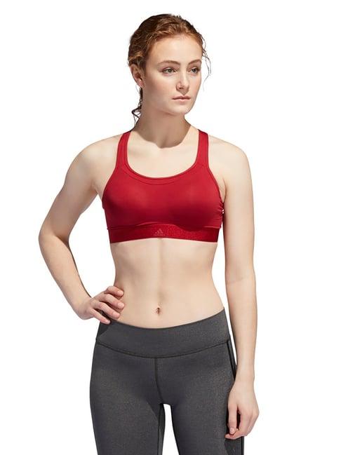 adidas maroon non wired padded sfi 2.0 racer sports bra