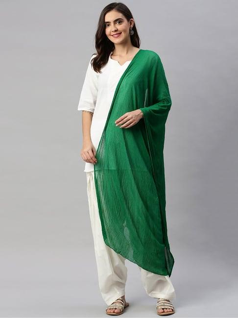 soch green chiffon dupatta