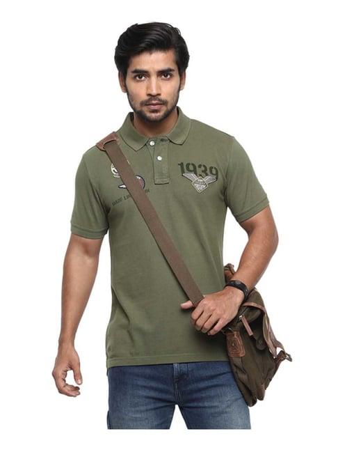 royal enfield olive short sleeves polo t-shirt