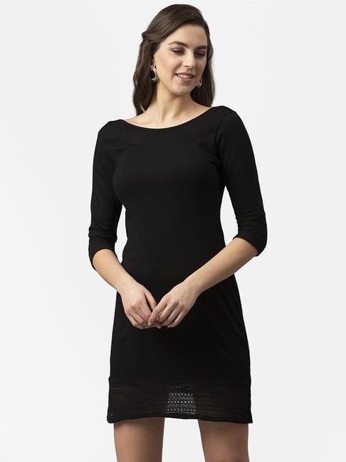 style quotient black scoop neck dress