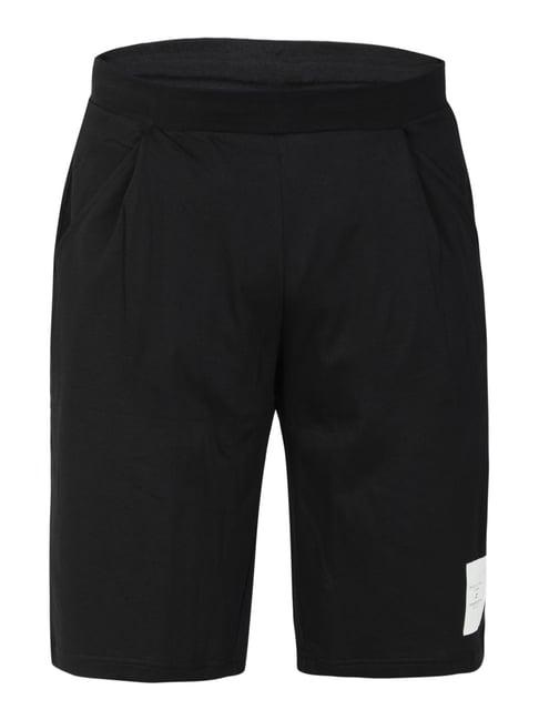 anta black regular fit shorts