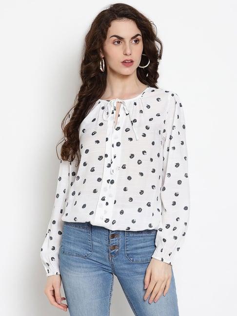 the vanca white printed top