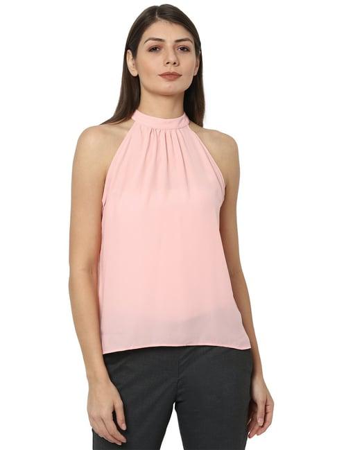 solly by allen solly pink regular fit top