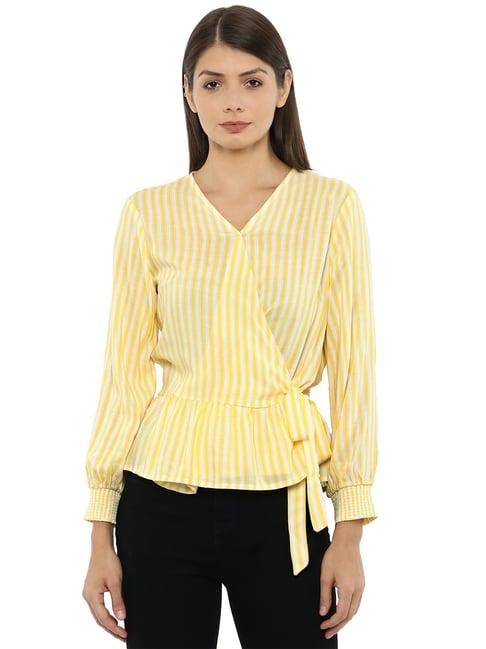 van heusen yellow & white striped top