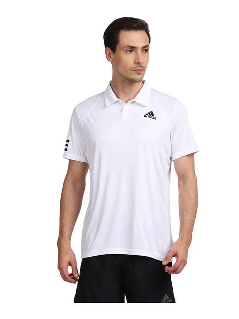 adidas club 3str white & black regular fit polo t-shirt