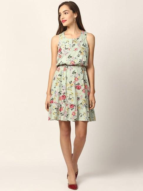 elle mint printed peplum dress